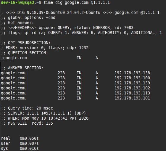 Website DNS server performance in Linux