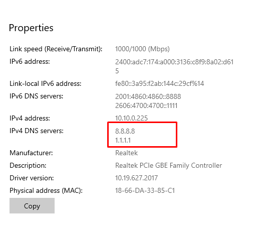 Verify DNS on Windows