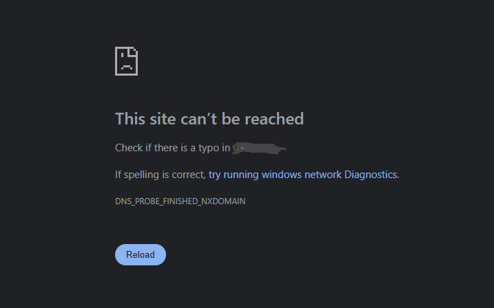 Site Not Reachable